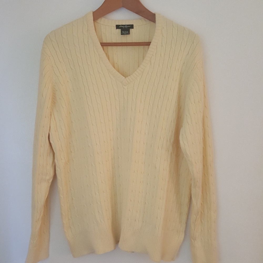 Eddie Bauer V-neck Cable Knit Sweater